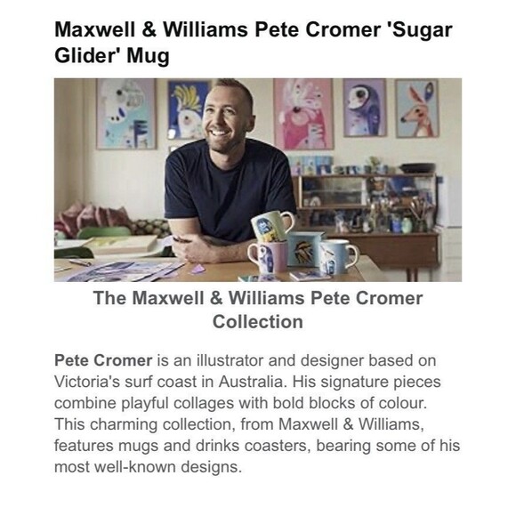 Maxwell & Williams: Pete Cromer Wildlife 12 oz. Ceramic Kangaroo Coffee Mug Cup - Picture 2 of 16